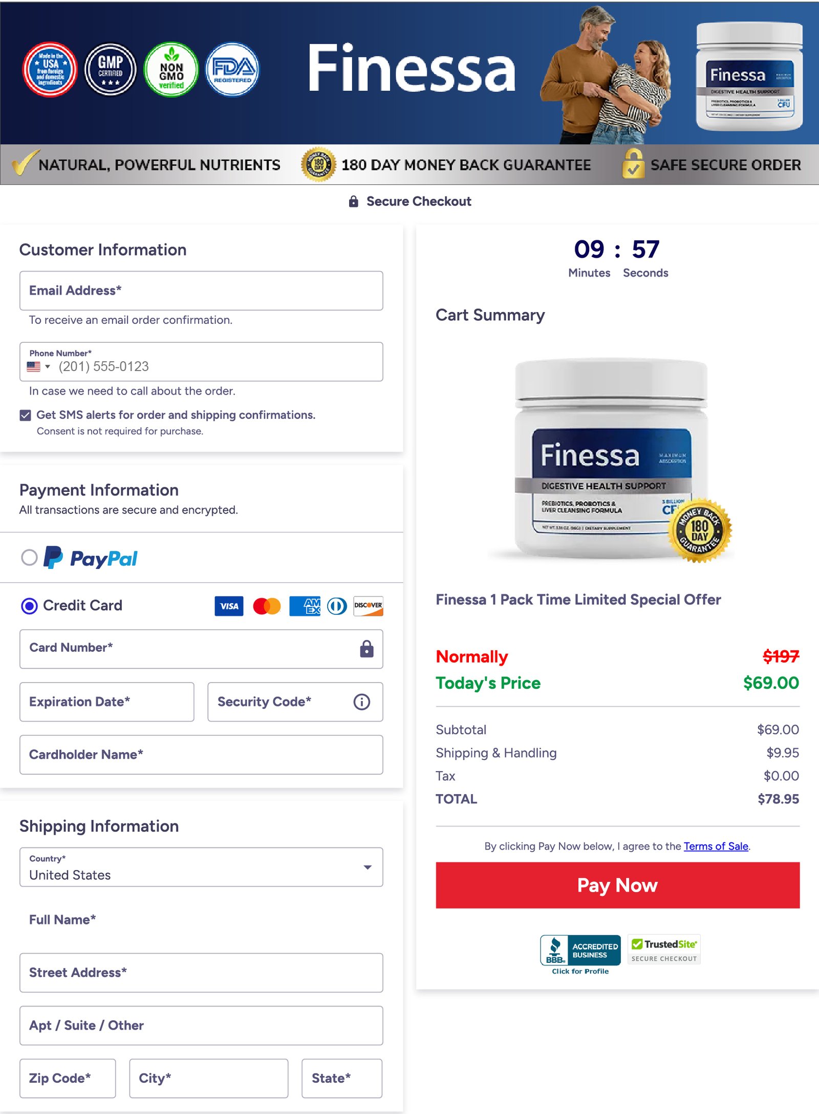 Finessa CheckOut Page